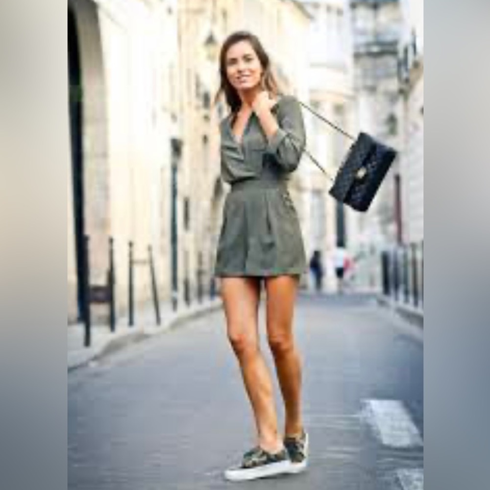 White House Black Market Shirt Dress, Size 0, Color Olive NWT MSRP$160